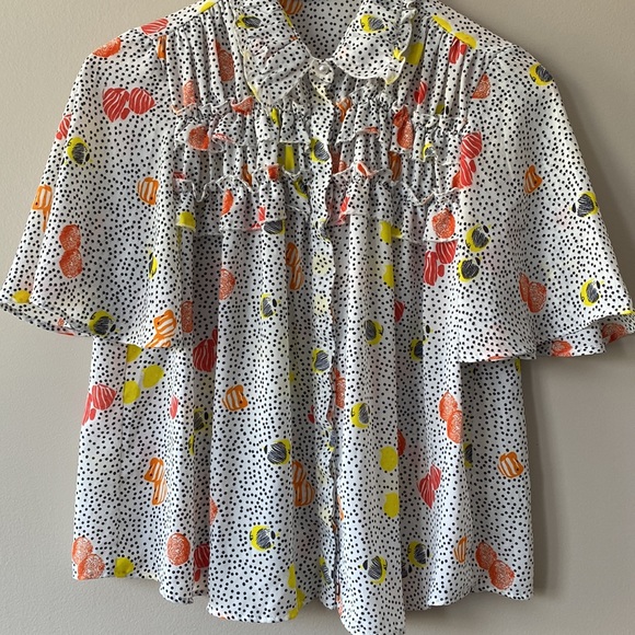 Zara Basic Coral Reef Button Up Blouse - Picture 9 of 9